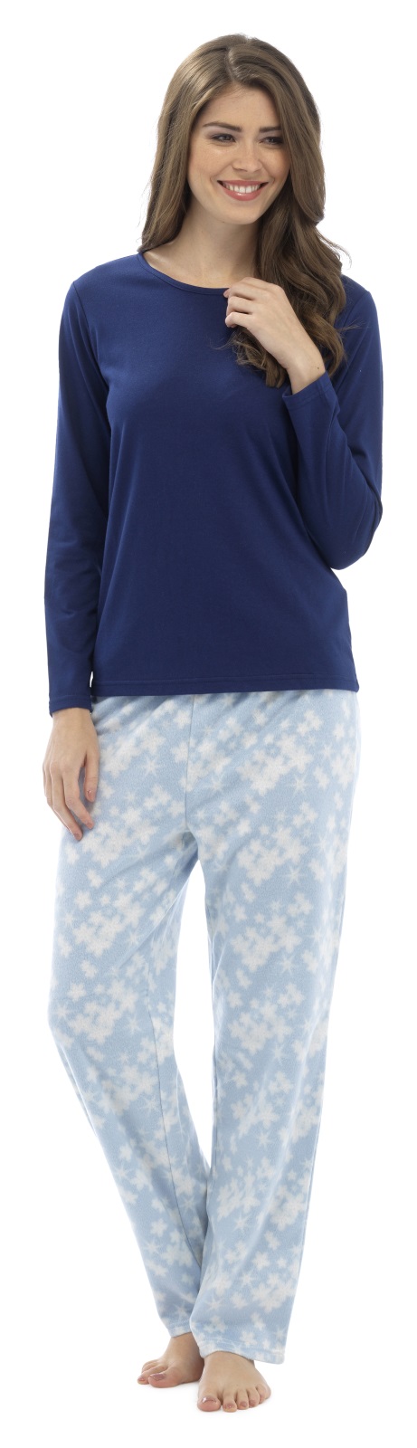 Womens Soft Fleece Pyjamas Lounge Set Twosie Warm Pjs Ladies Lounge Pants Jumper | eBay